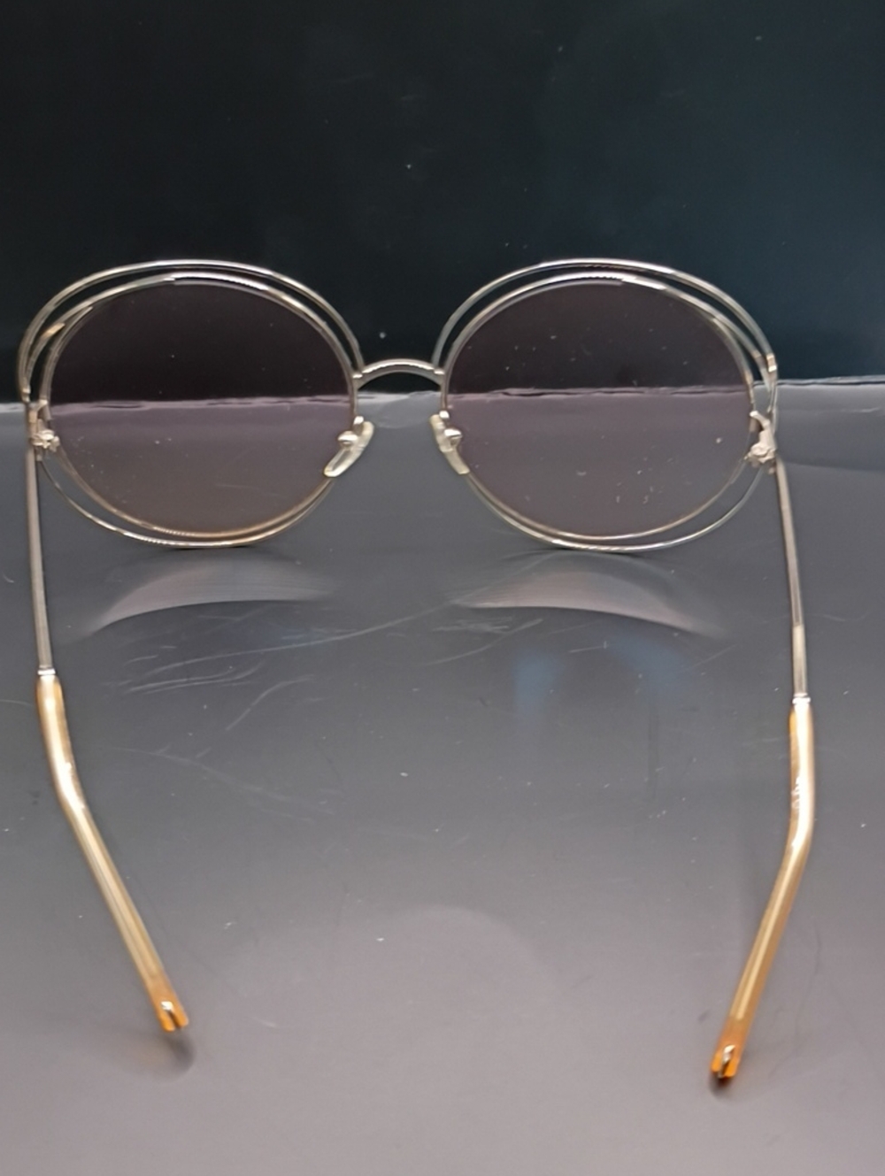 Chloe Round Framed Purple Tinted Sunglasses - Picture 5 of 8